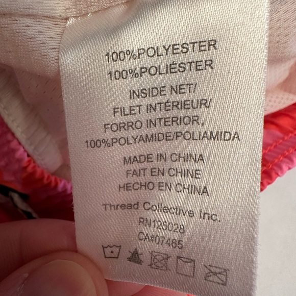 Psycho Bunny 2XLT Alexander Geometric Print Swim Trunks Neon Coral 10” Inseam - Picture 5 of 12